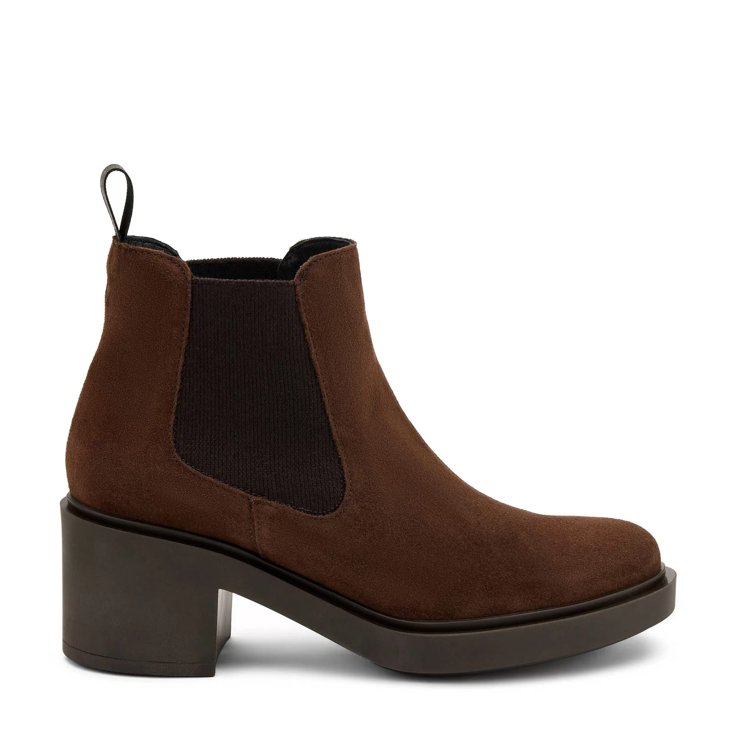 Frau Beatles Mit Absatz Aus Veloursleder In Color-Blocking-Optik-Damen Beatles