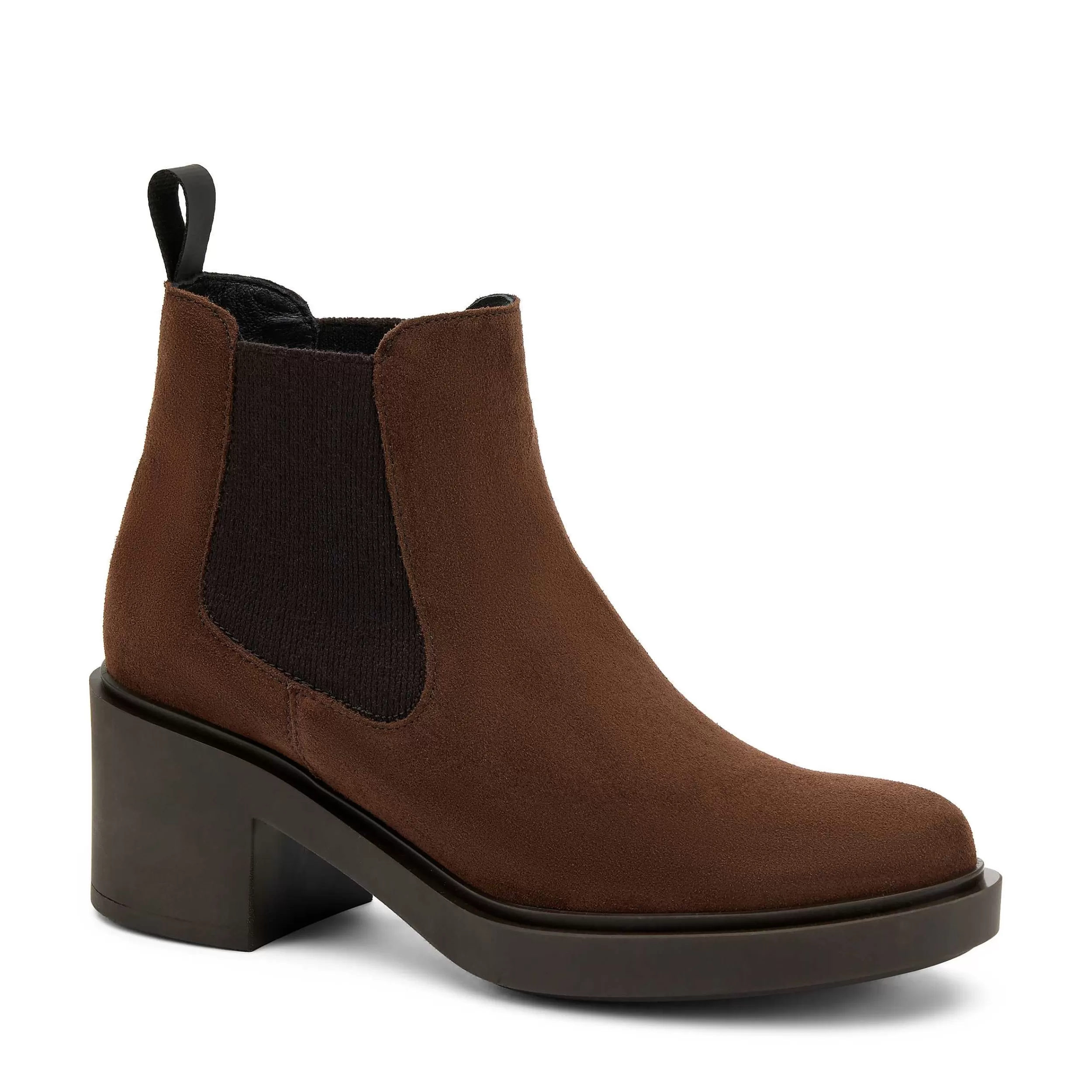 Frau Beatles Mit Absatz Aus Veloursleder In Color-Blocking-Optik-Damen Beatles