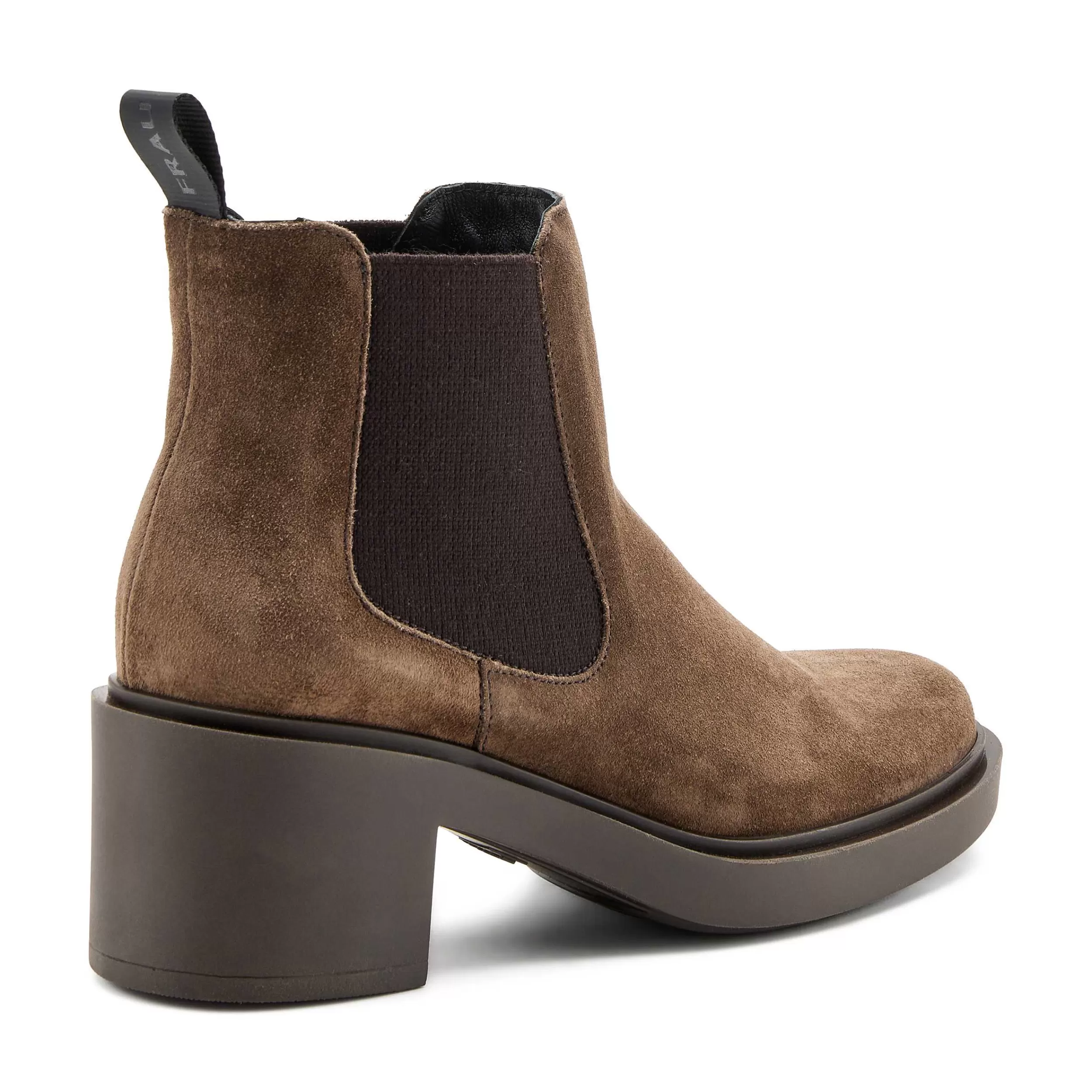 Frau Beatles Mit Absatz Aus Veloursleder In Color-Blocking-Optik-Damen Beatles