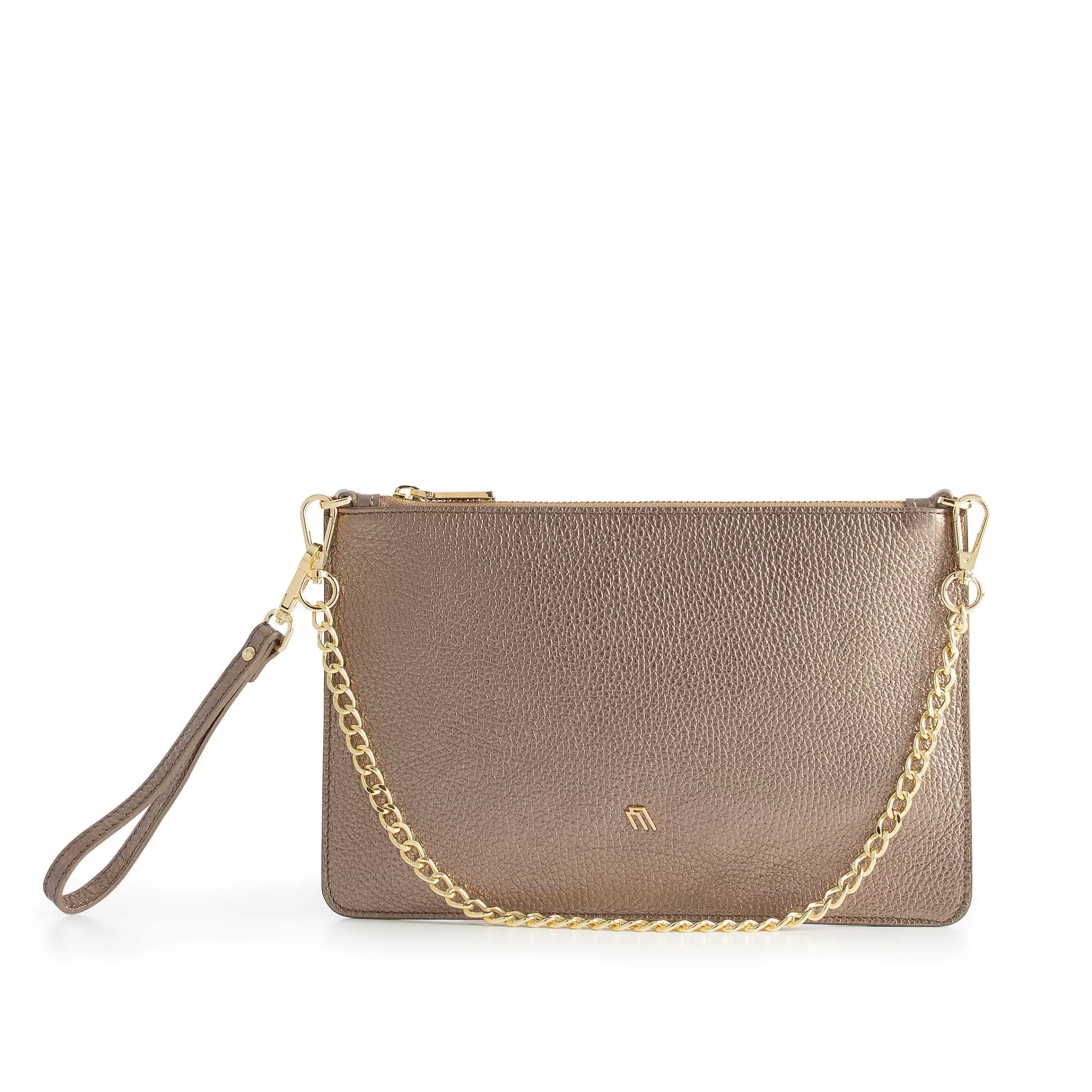 Frau Clutch Aus Laminiertem Leder Mit Kette-Damen Taschen, Gürtel & Geldbörsen