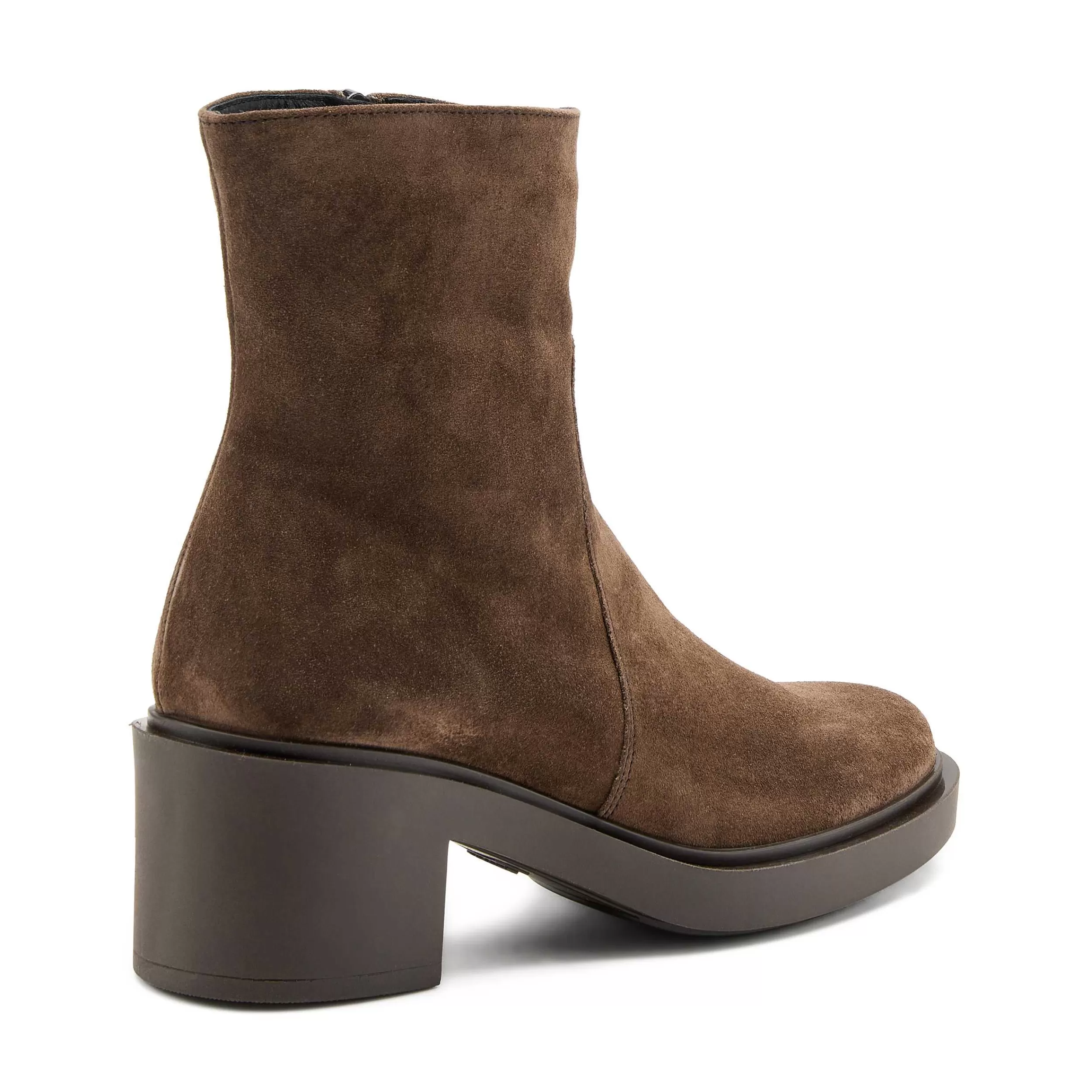 Frau Stiefelette Aus Veloursleder In Color-Blocking-Optik-Damen Stiefel & Stiefeletten