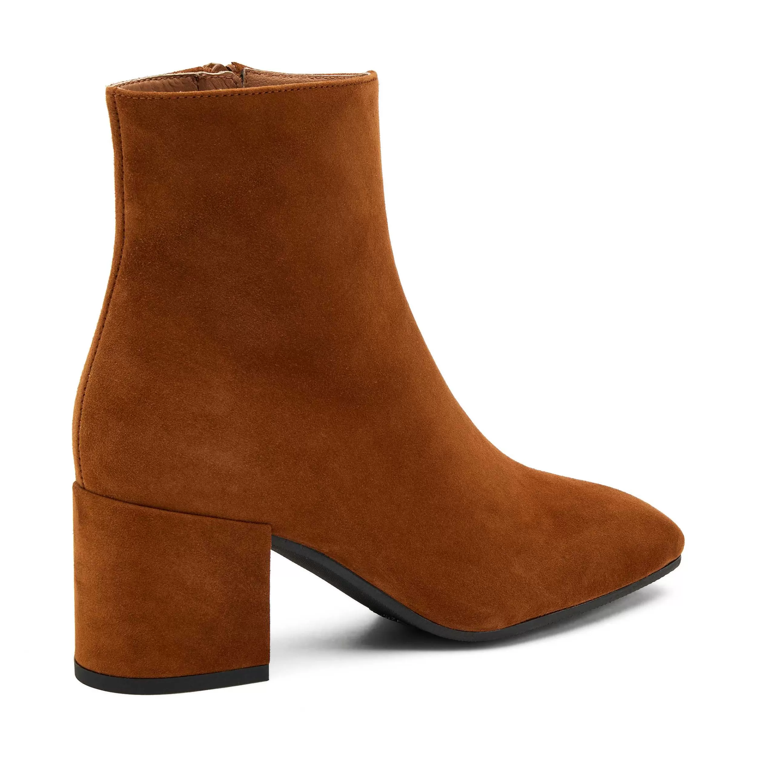 Frau Stiefelette Mit Absatz Aus Veloursleder-Damen Stiefel & Stiefeletten